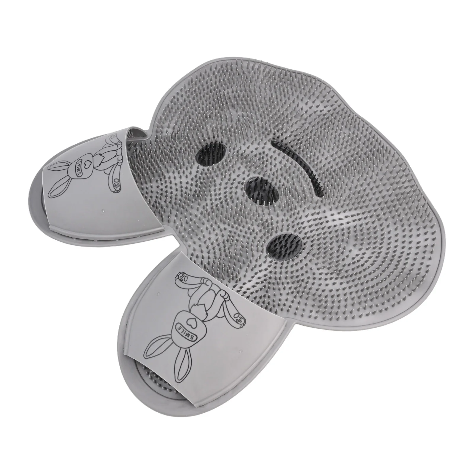 Nonslip Bath Mat for Foot Washing and Back Massage with Silicone Bristles Provides Safe and Comfortable Shower Experience