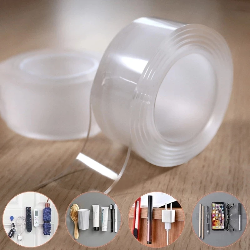 1/2/3/5M Xiaomi Nano Tape Double Sided Tape Transparent Reusable Waterproof Adhesive Tapes Cleanable Kitchen Bathroom Supplies