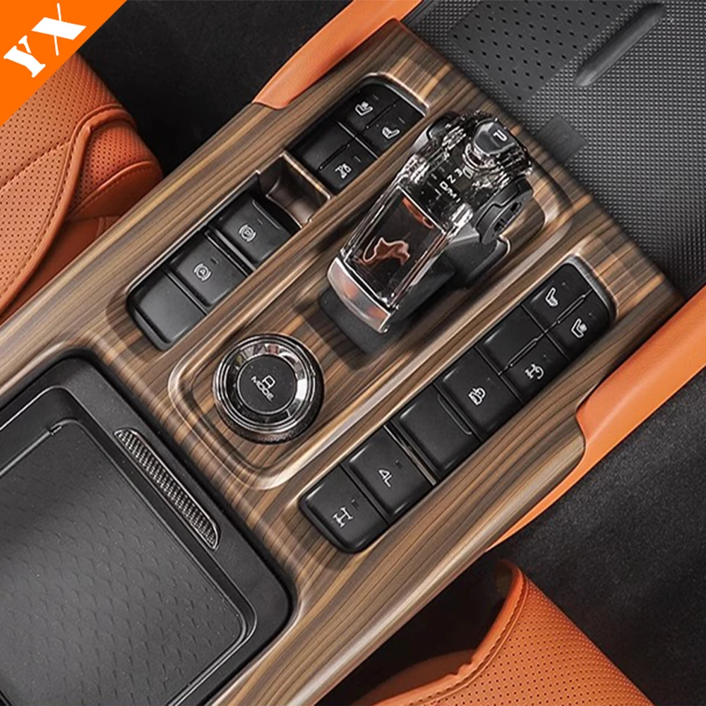 For Haval H9 2024 2025 Accessories Plastic Wood Grain Car Steering Wheel Cover Window Lift Button Panel Car Gear Shift Panel