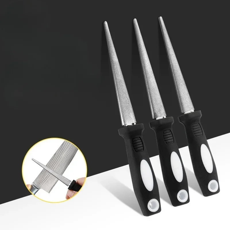 Small Semi-circular Sharpener Black and White Handle Grinding Rod Handheld Grinding Tool Grinding Tool Grinding Stone