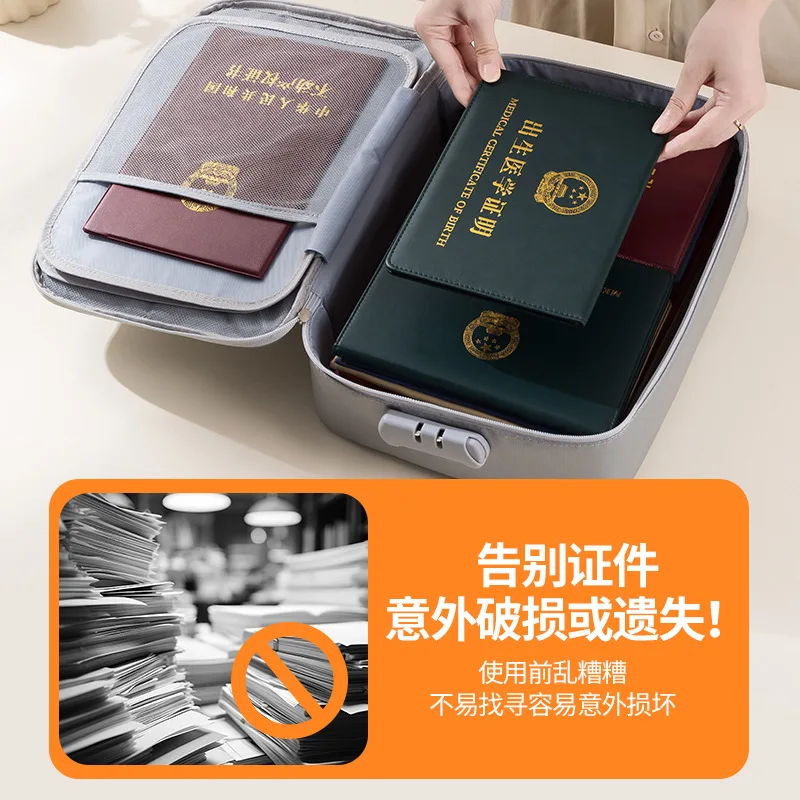 Nouveau sac de rangement de grande capacité pour documents d'ignifugation, sac de tri de documents multifonctionnel, sac pour passeport, sac de rangement de voyage.