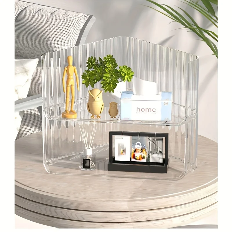 

Складной студенческий/офисный стол, угловой акриловый треугольный настольный органайзер для хранения, прозрачные косметические полки