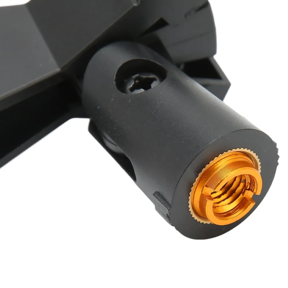 ABS Microphone Clip with 5/8in Male to 3/8in Female Connector Handheld Mic Clamp Portable Mic Holder Handhold Use