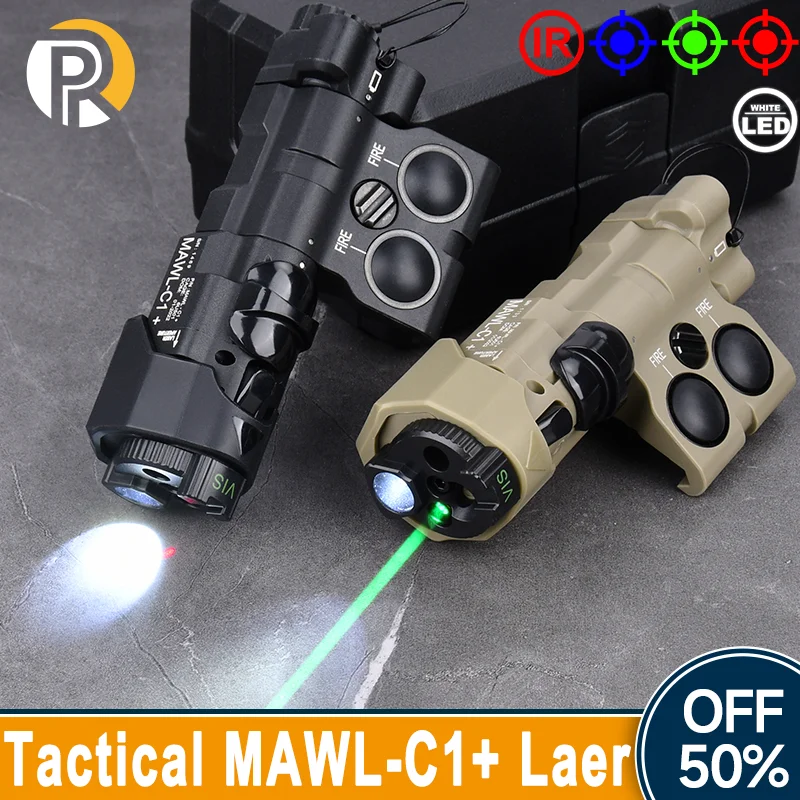 

Tactical Nylon MAWL-C1+ Red Laser Green Blue IR Dot Aiming IR Fill Light White Strobe Light Fit 20MM Rail Airsoft Accessories