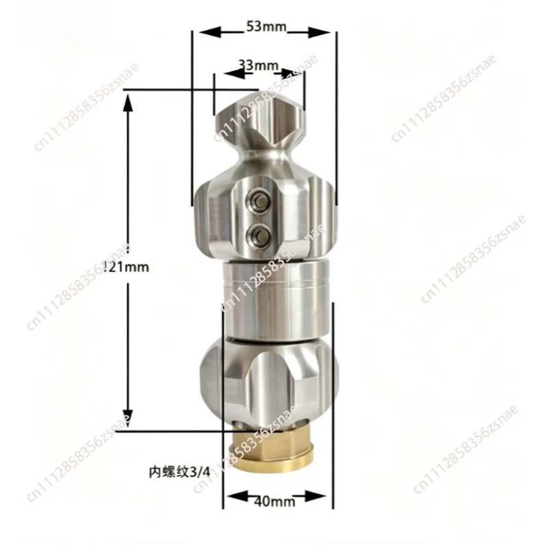 High pressure dredging nozzle bouncing hammer rotating sewer pipe cleaning cement hard grease nozzle dredging accessories