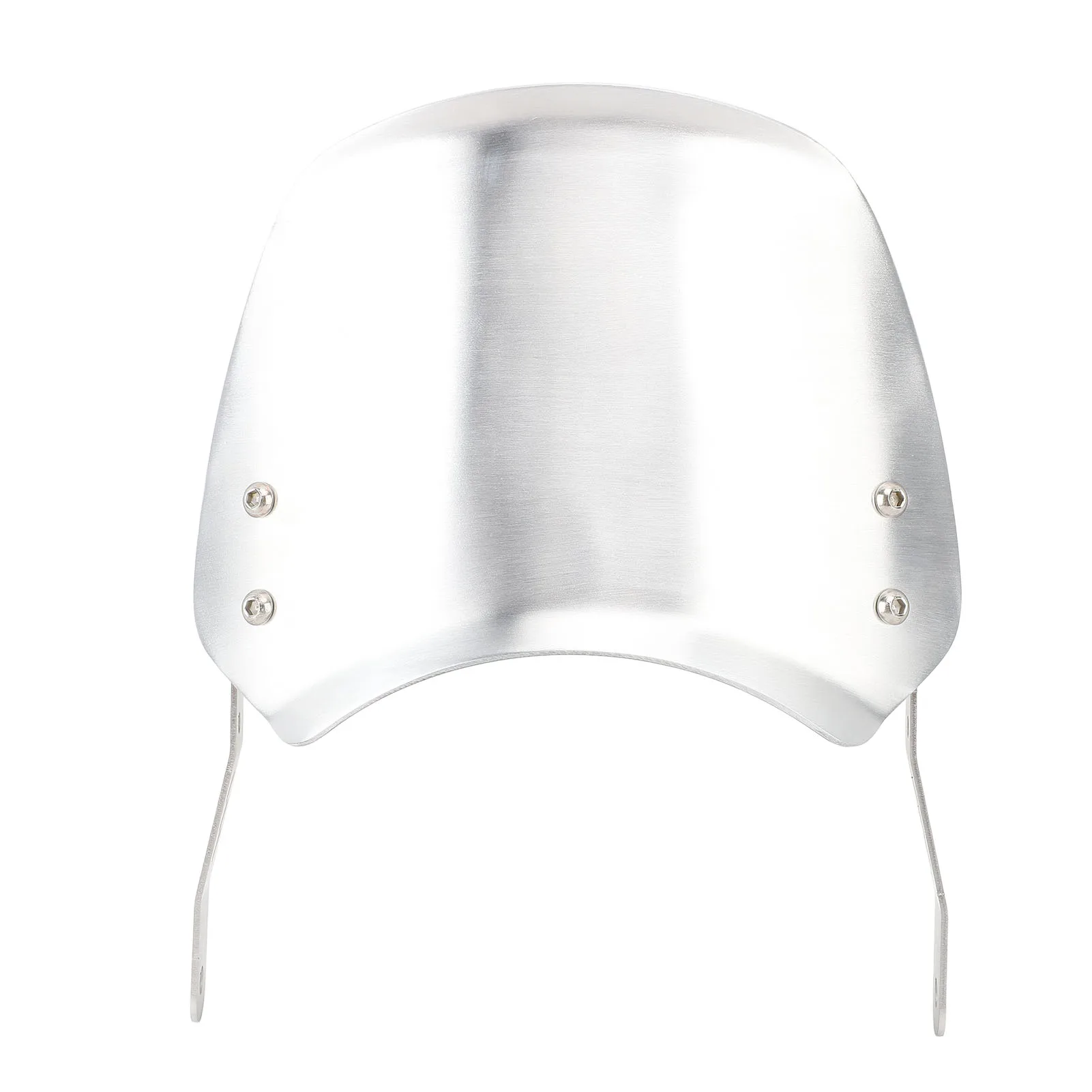Windshield Wind Deflector for 6.5in to 9.45in Round Headlights - Aluminum Universal Front Wind Deflector With Mount Silver
