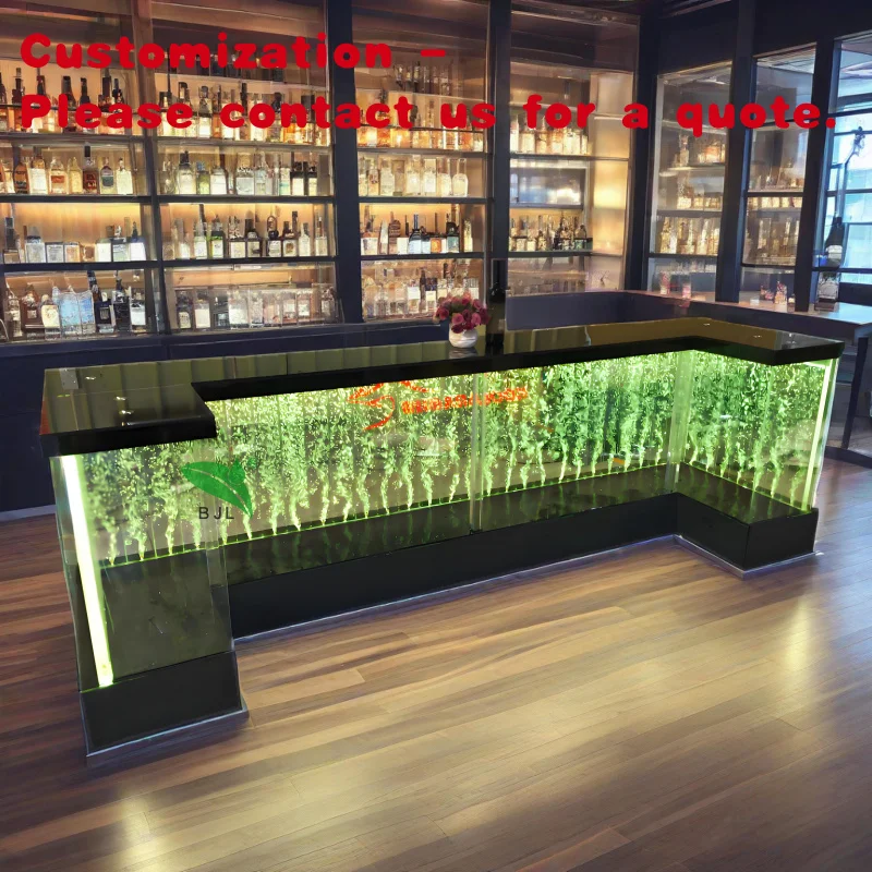 

custom.Modern Night Club bar Furniture Aquarium Bubble Wall LED Acrylic bar Counter