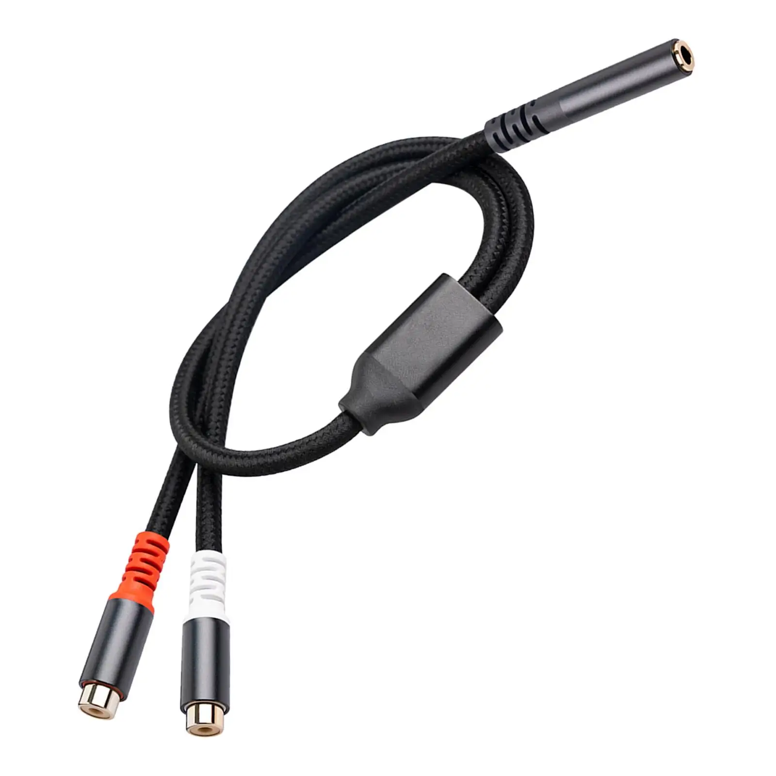 Stereo Audio Cable 3.5mm Jack to 2 RCA Female Adapter for DVD Player Home Theater Noise Reduction Copper Shell