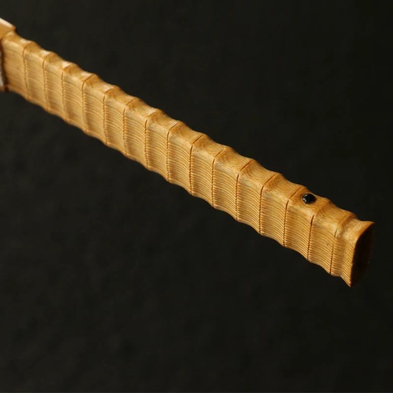 Old Yuzhu rubbing section 95 inch literati folding fan handle bamboo