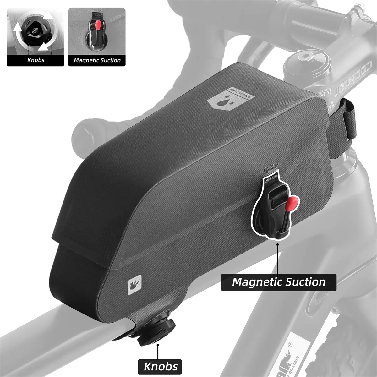 

Bicycle Bag Waterproof Cycling Top Front Tube Frame Bag Large Capacity MTB Road Bicycle Pannier Black Bike Accessories