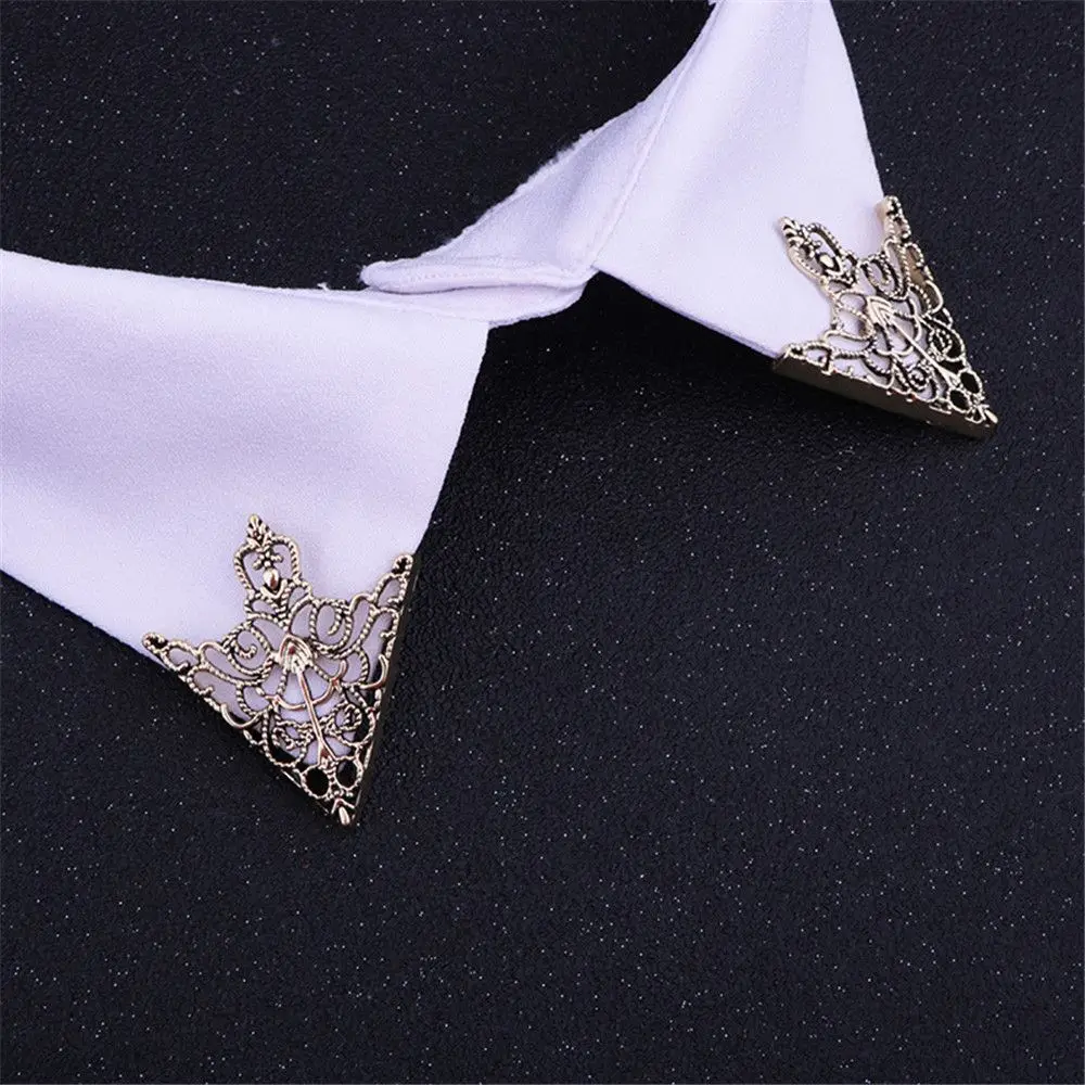 Fashion Vintage Wedding Hollowed Out Clothing Accessories Crown Corner Badge Brooch Pins Triangle For Women|Men