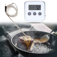 Electronic Thermometer Timer Food Meat Temperature Meter Gauge With Probe Digital Oven Wireless LCD Barbecue Timer Probe Tools