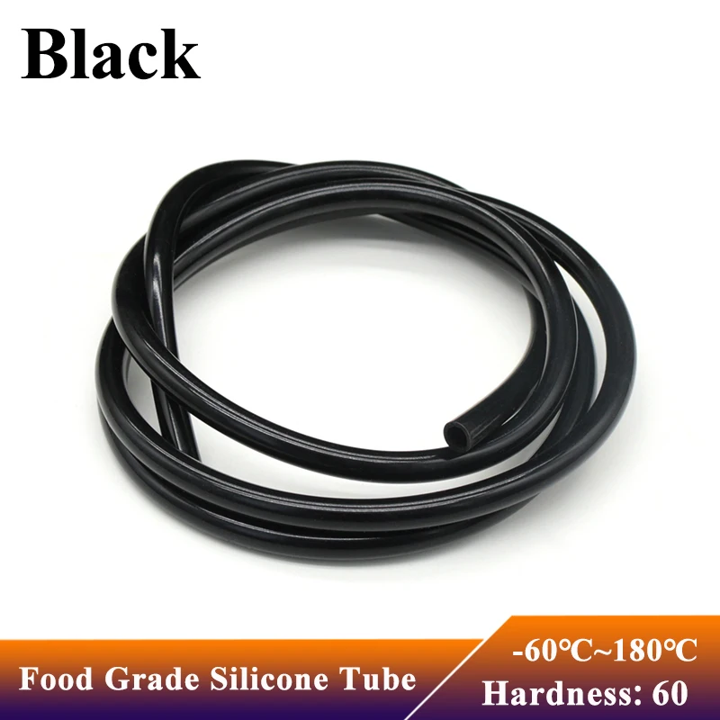 

1/5/10M Food Grade Black Silicone Rubber Hose ID 0.5 1 2 3 4 5 6 7 8 9 10 12 14 16 18 20 25 32mm Flexible Nontoxic Silicone Tube