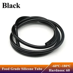 Manguera de goma de silicona negra de grado alimenticio, tubo Flexible de silicona no tóxica, ID 0,5, 1, 2, 3, 4, 5, 6, 7, 8, 9, 10, 12, 14, 16, 18, 20, 25, 32mm, 1/5/10M