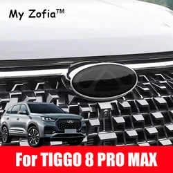 For CHERY TIGGO 8 Pro Max 2023 2024 2025 Car Front Bumper Emblem Badge Decal Black Logo Refit Black TPU Sticker Accessories