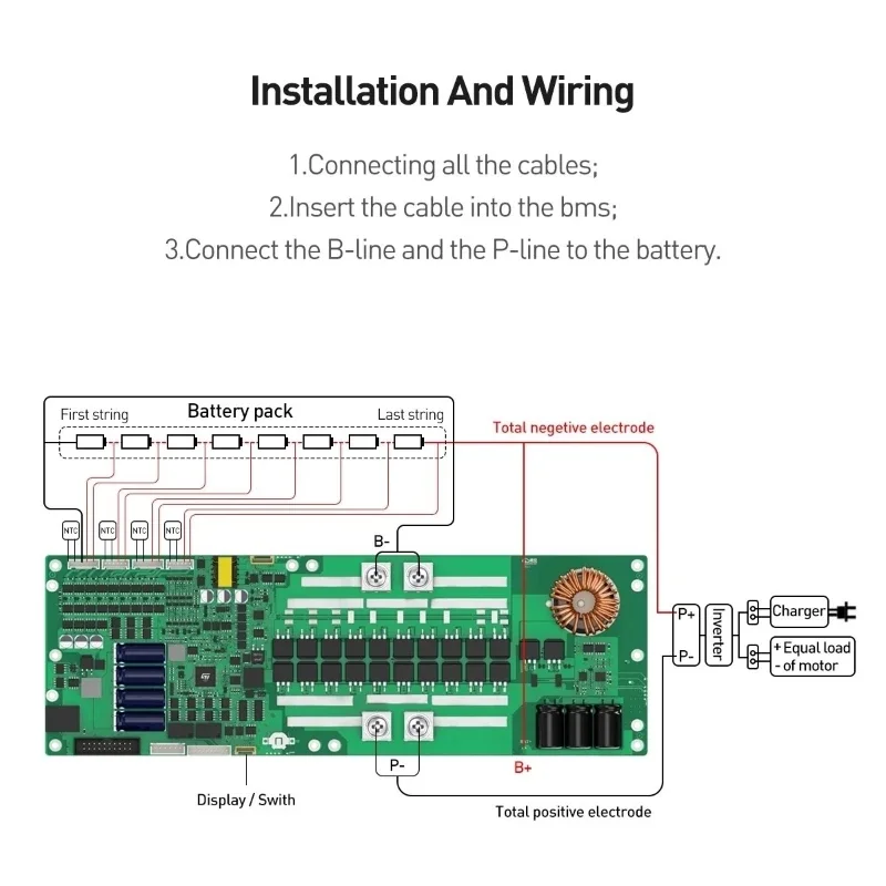 Imagem -05 - Inteligente Bms Jk-pb2a16s20p Lifepo4 Li-ion Lto Bateria 24v 48v 8s 16s 200a Energia Doméstica Bms Inversor Doméstico Balanceador Ativo 2a jk