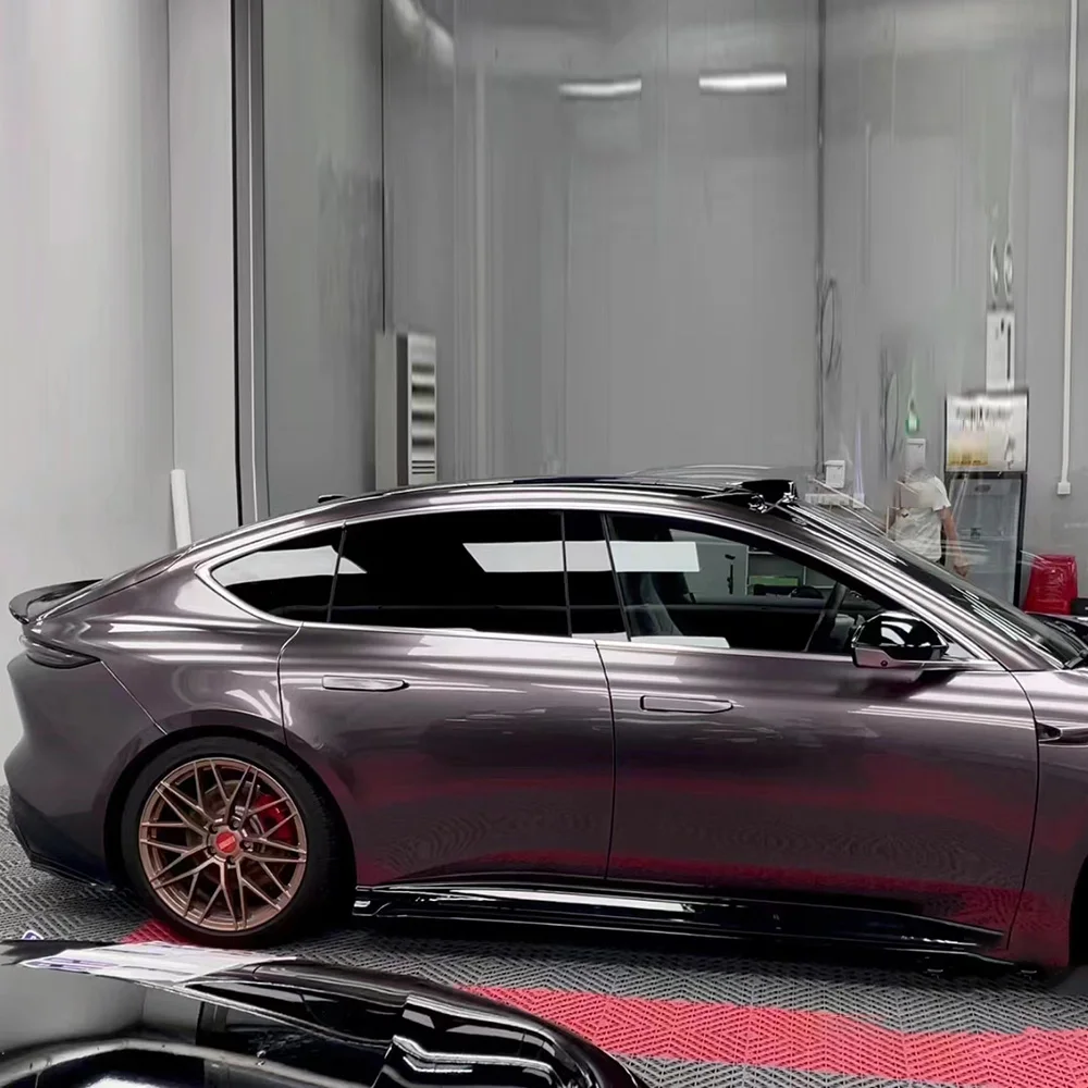 Auto Vinyl removable Car Wrap Stretchable Premium PET Car Body Film Air Release Easy to Install NIO Galaxy Purple