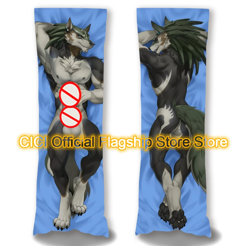 Dakimakura Anime Link (forme de loup) impression recto-verso housse de coussin grandeur nature