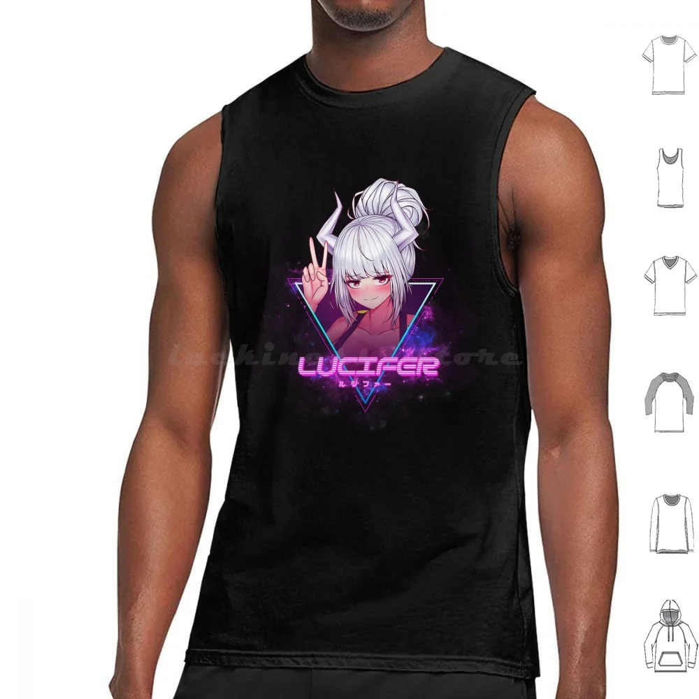 Helltaker ( Lucifer ー Aesthetic ) Tank Tops Vest Sleeveless ー Helltaker Lucy Lucifer Aesthetic Vaporwave Anime Redlemon Manga