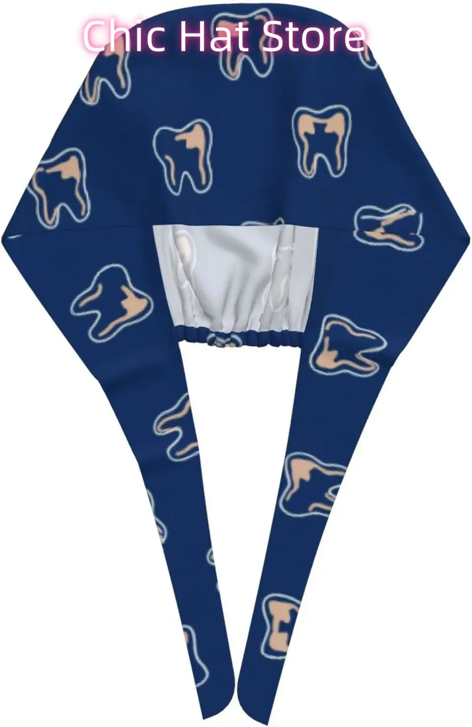 قبعة بنمط خط الأسنان، قبعات عمل بوهو قابلة للتعديل للتنظيف مع عصابة رأس قابلة للتنفس وقبعات خلفية #4