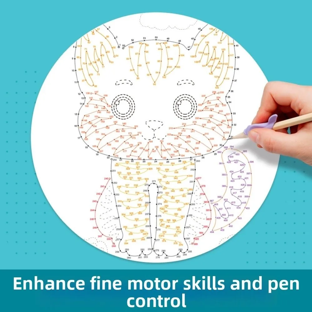 44 Patterns Digital Connected Drawing Book Pen Control 3 Difficulty Levels Magic Lines Tracing Book Brain Development