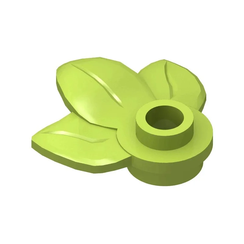 50 個 Moc 植物プレートラウンド 1x1 3 葉付き 32607 DIY 啓発ビルディングブロックレンガ互換性のある組み立て部品ストリートビュー