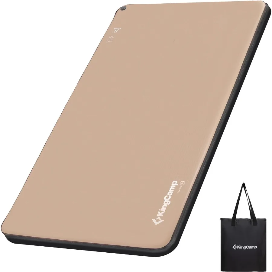 

Спальный коврик 5.0 для кемпинга, надувной воздушный компактный походный матрас с высокой поддержкой без ПВХ и мешком для насоса для глэмпинга, палаточной кроватки