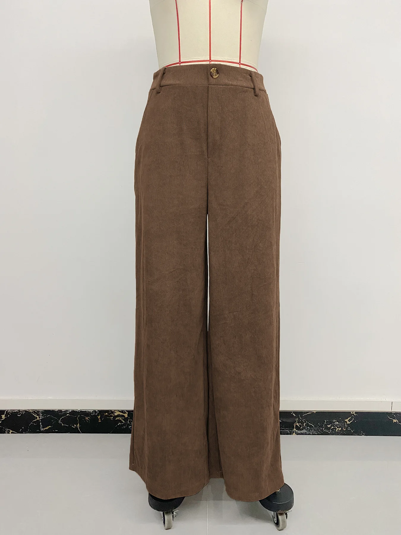 

Autumn New Women's Japanese & Korean Casual Wide Leg Pants Brown Corduroy Pants Female Daily Clothing Women Fashion Trousers