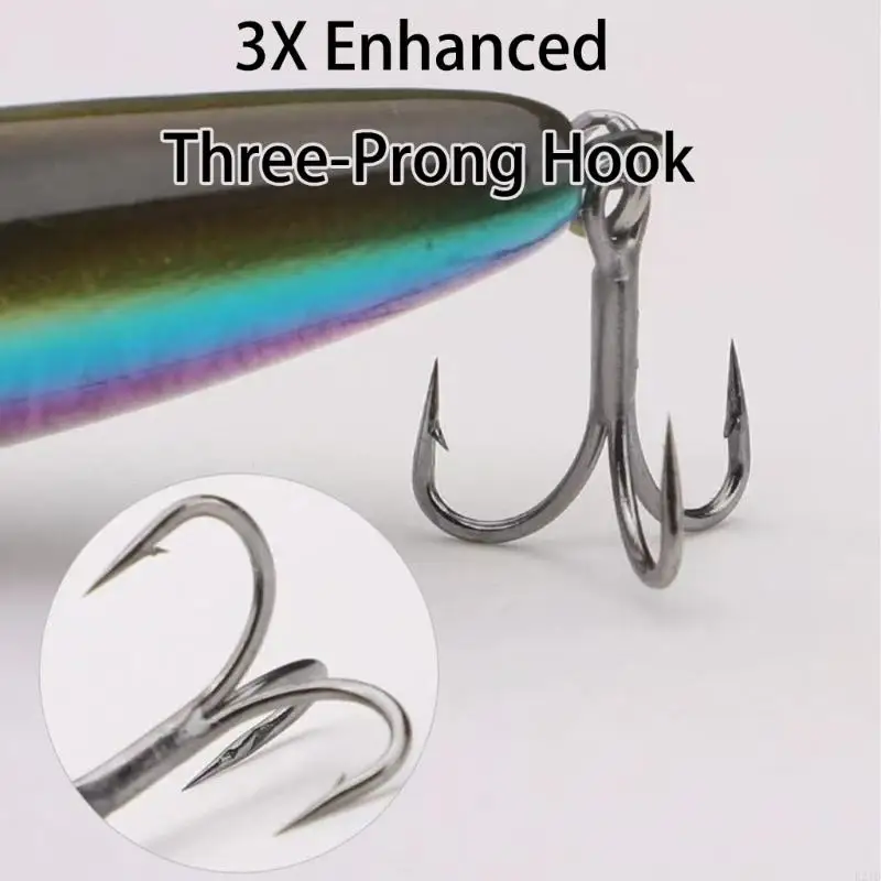 طُعم صيد السمك بوبر مع خطاف ثلاثي المياه المالحة يمشي الكلب مع طعوم صناعية #2