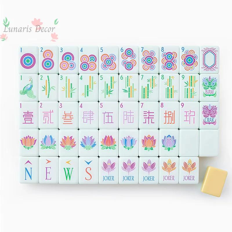 Yellow acrylic American mahjong tiles, home gift set, hand-rubbed cards, high-end crystal mahjong.