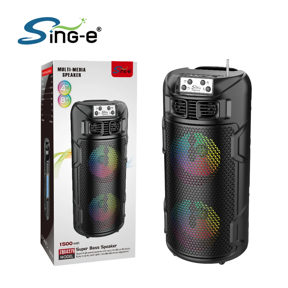 

ZQS-4275 Portable Wireless Bluetooth Speaker BT/USB/TF/AUX/TWS Dual Speaker High-Power Long Endurance Outdoor Camping Party