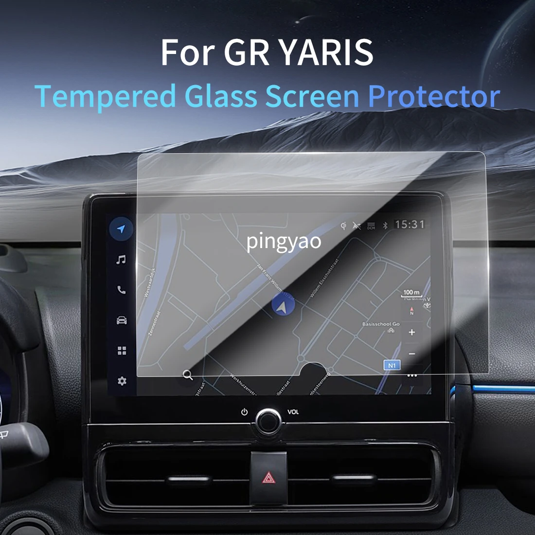 Car Sticker Screen Protector Navigation Display Tempered Glass Protective Film Car Accessories Vehicle For24 Toyota GR YARIS