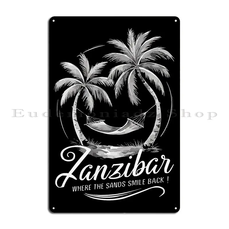 Zanzibar Tanzania Metal Plaque Poster Character Living Room Party Designing Cinema Tin Sign Poster