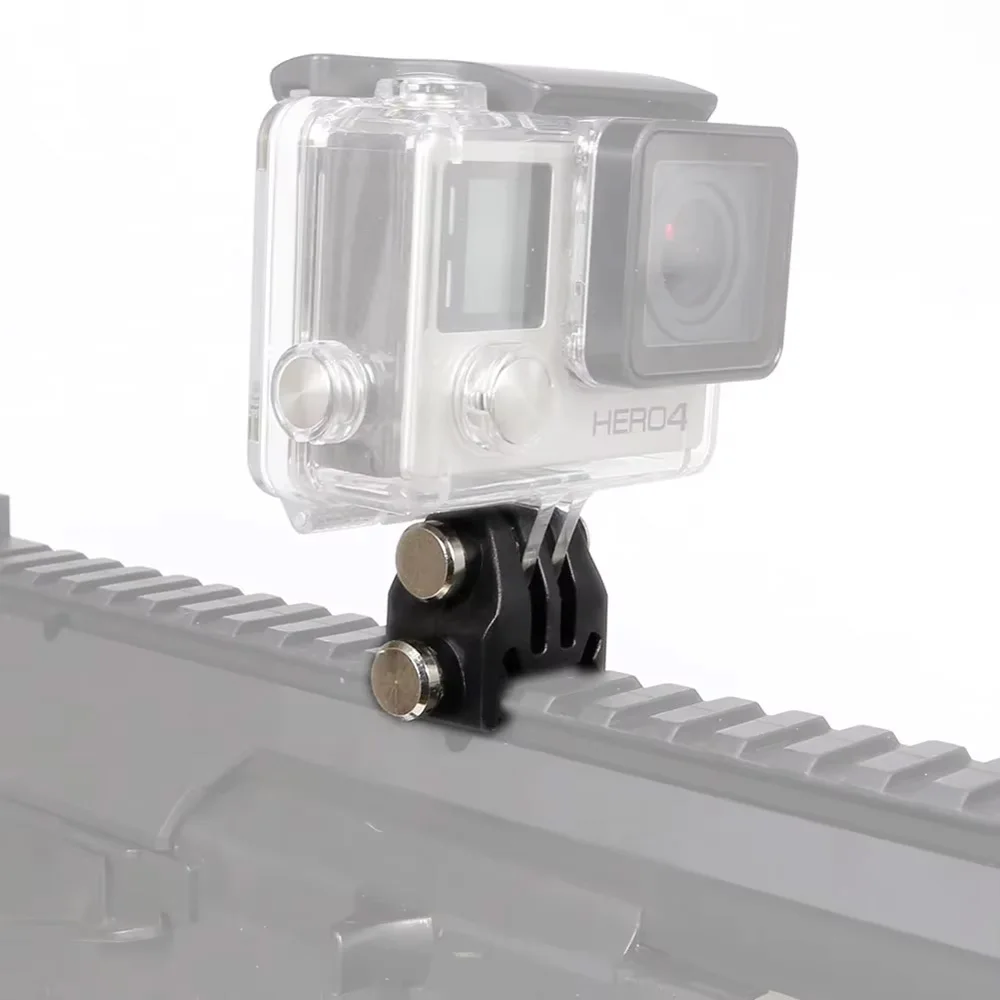 Action Camera Nylon Rail Mount Fixed Adapter for Picatinny Airsoft Rifle Laser Mount Adapter for GoPro EKEN Tactical Equipment view 4