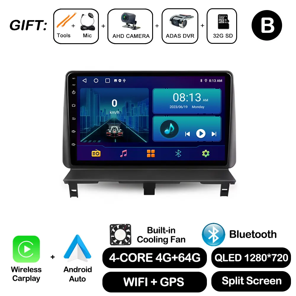 Draadloze Carplay Voor Peugeot Partner 1 2002-2008 Android Auto GPS Navi Autoradio Multimedia Speler Bluetooth WiFi DSP stereo - afbeelding 1