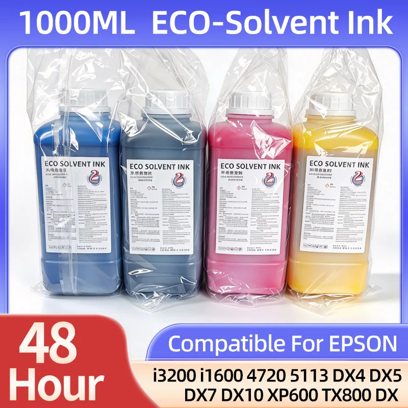 1000ml Eco Solvent Ink Compatible For EPSON i3200 i1600 4720 5113 DX4 DX5 DX7 DX10 XP600 TX800 Print head for roland VS300 SP300
