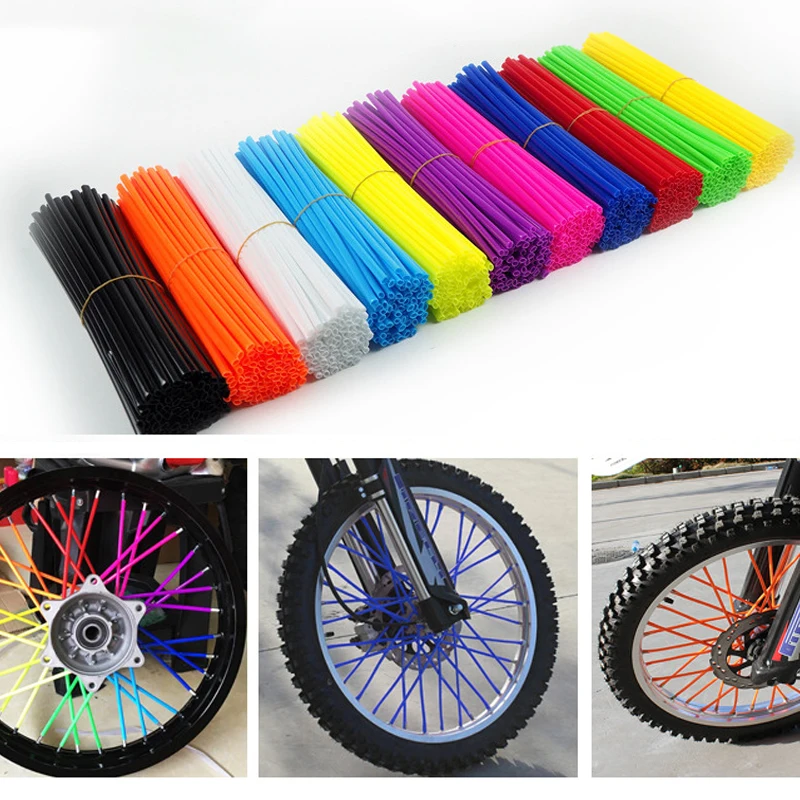 

72pcs Motorcycle Wheel Spoke Protector Cover Parts Colorful Cool EP Material Short Spokes Easy Install Bicycle Cool Accessories