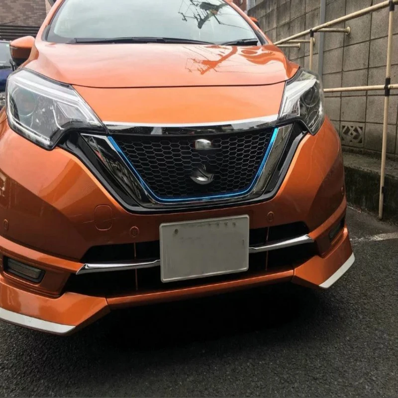 For Nissan Note E12 E-power 2016-2019  ABS chrome Front Grille Grill Hood Engine Cover Trim Exterior decoration Car Accessories