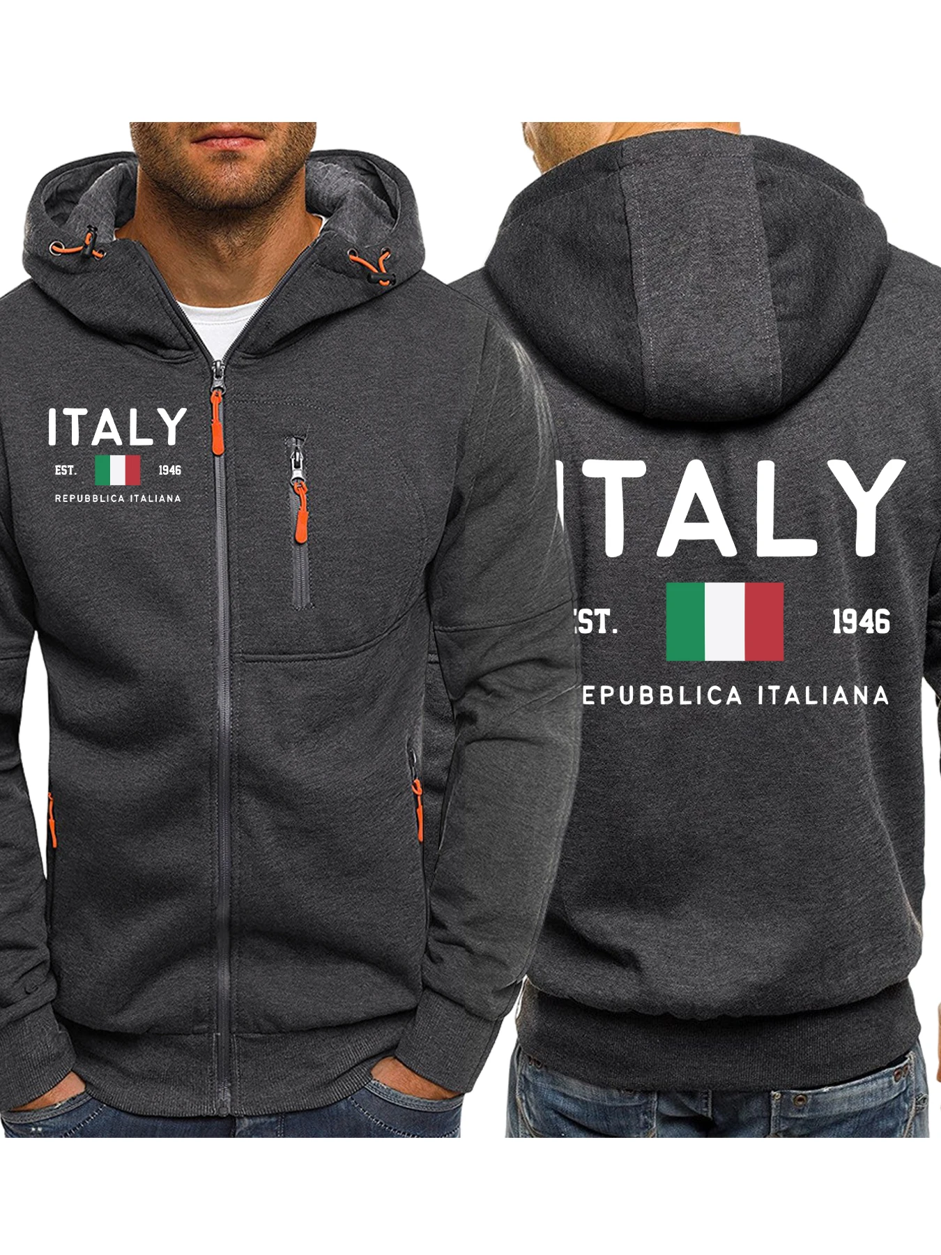 

Artistic Writing Baic Dona Polka Dot Prints Zipper Hooded Man Fashion Casual Hoodies Loose Hoody Autumn Street Fleece Top