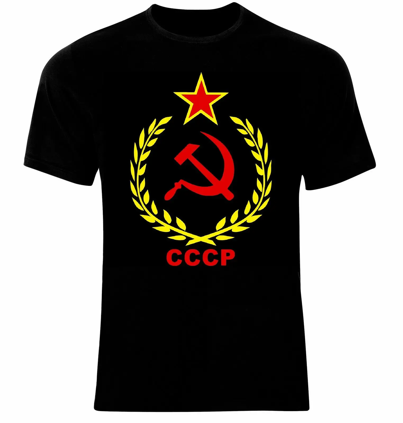 CCCP Russia Moscow Soviet Union Hammer and Sickle Flag T-Shirt. Summer Cotton Short Sleeve O-Neck Mens T Shirt New S-3XL