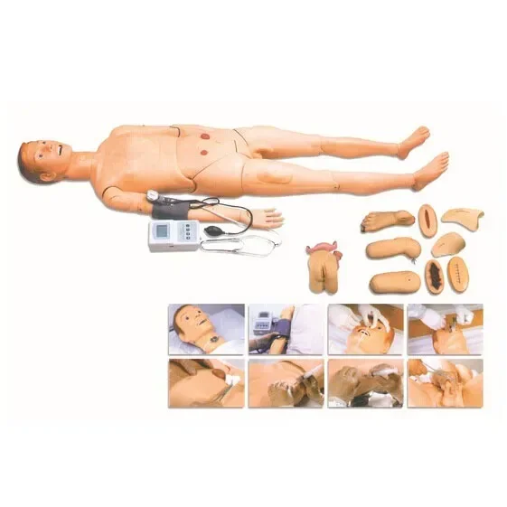 Advanced full functional adult CPR manikin with  pressure measure for airway management training and IV