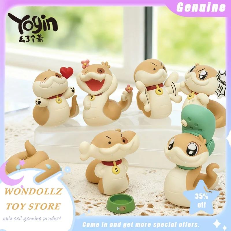 

Diandian The Puppy Snake Mini Blind Box Kawaii Animal Mini Figure Desktop Ornament Decoration Model Trendy Toy Surprise Gift