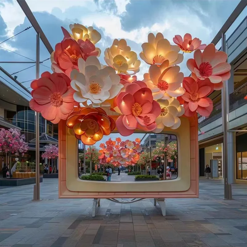 Floral landscaping framed ornaments for indoor and outdoor use as entertainment equipment