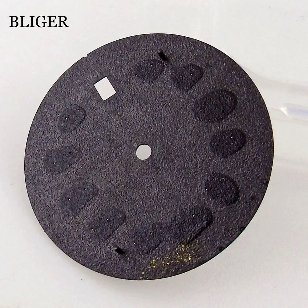 BLIGER 33mm Watch Dial Luminous Fit NH35 NH35A Movement Date Window Red Blue Black Green Earth Pattern Watch Parts