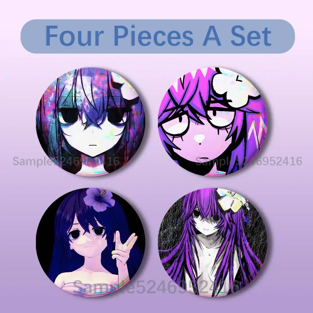 S-Sewerslvt Draining Love Story 4 Pieces Set Badge Set Fashion Brooches for Women Men Backpack Accessory Bag Badge Jewelry Gift