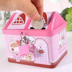 Creative Metal Piggy Bank Money Box Cute Bear House Model Coin Bank Money Coin Save Box Children Kids Birthday Gifts tirelire