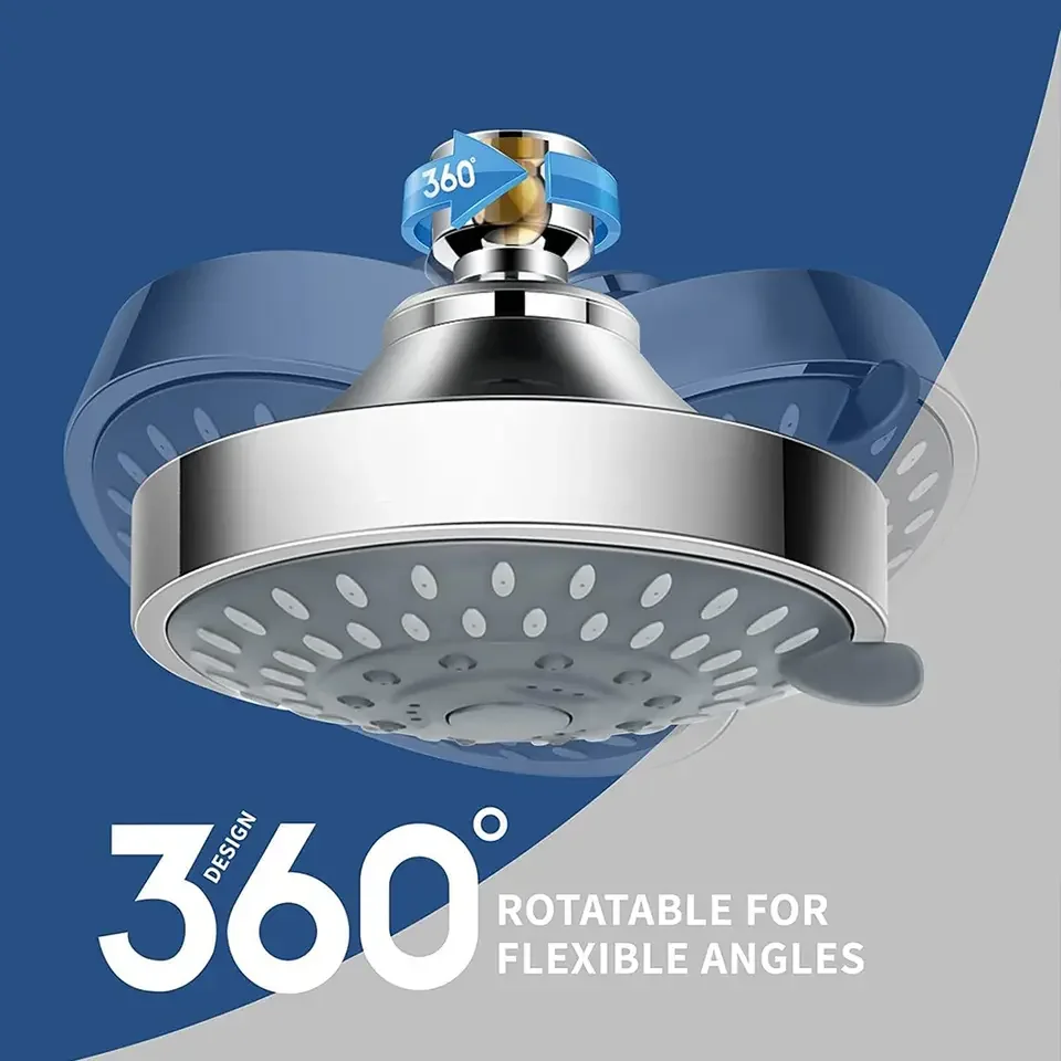 

4-дюймовый распылитель для душа высокого давления, 5-скоростной регулируемый распылитель для душа с дождевой насадкой, приспособление для ванной комнаты, смеситель, домашнее оборудование