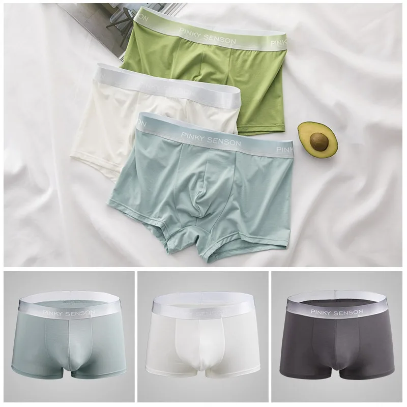 

Mens Intimate Underwear Modal Shorts U Convex Pouch Underwear Breathable Male Flat Boxers Good Stretchy Men's Swimming Trunks