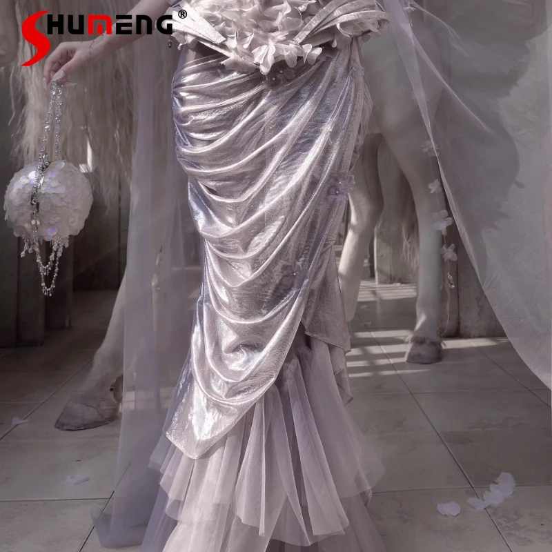 

Beautiful Clothes Fishtail Skirt With Leggings 2026 Spring New Japanese Rojita Style Long Slim Fit High-waisted Skirts For Women