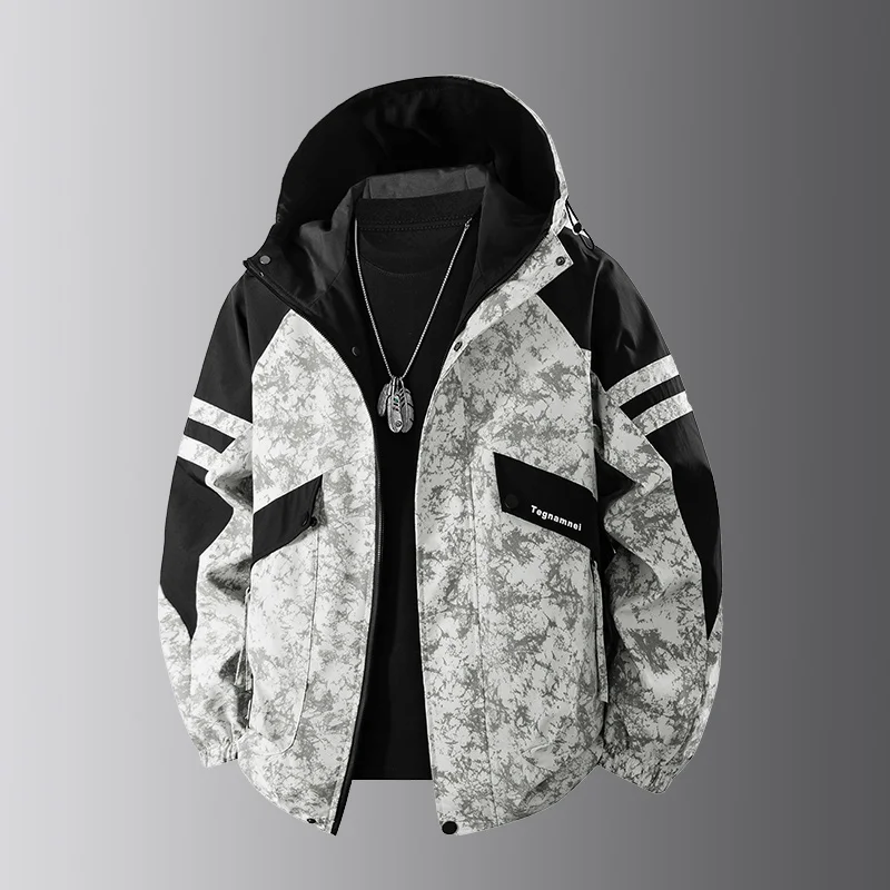 

Куртка-ветровка унисекс 2026: демисезонная, тонкая, с капюшоном, для мужчин и женщин, уличный стиль, большие размеры и утепленная